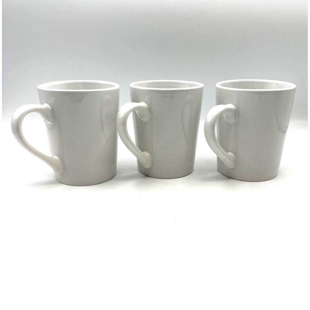 3 Royal Norfolk Greenbrier International White Coffee Tea Mugs Cups-NEW WITH TAG